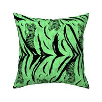 Tribal Tiger stripes print - vertical jungle green medium