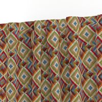 kilim rug design, small scale, beige red green blue orange