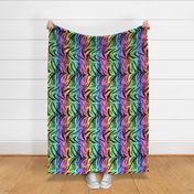 Tribal Tiger stripes print - vertical neon rainbow medium