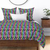 Tribal Tiger stripes print - vertical neon rainbow small