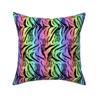 Tribal Tiger stripes print - vertical neon rainbow small