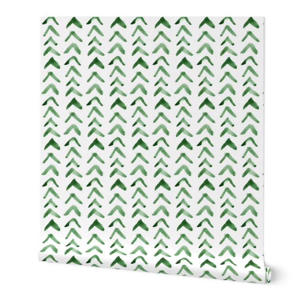 Green Watercolor Arrows // Vertical