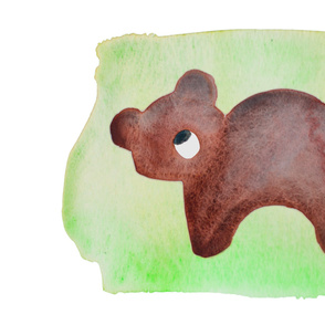 Watercolor Bear Blanket - 36x54"
