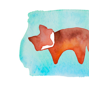 Watercolor Fox Blanket - 54" x 36" 