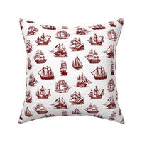 Burgundy Sailing Ships // Small