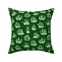 Sailing Ships on Green // Small