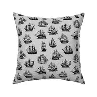 Sailing Ships on Grey // Small