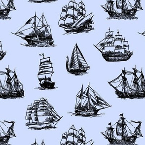 Sailing Ships on Blue // Small