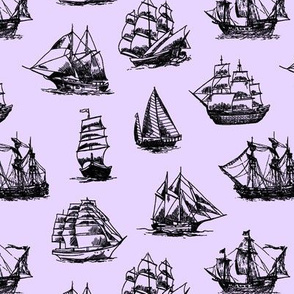 Sailing Ships on Lavender // Small