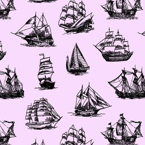 Sailing Ships on Pink // Small