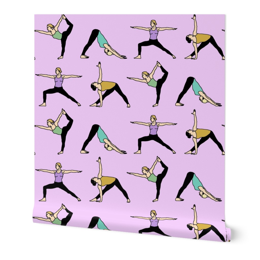 Yoga Girls on Purple // Small