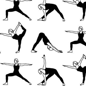 Yoga Poses in Black // Large