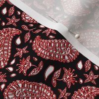 Black White and Red Paisley