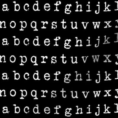 (small-scale) Typewriter Alphabet on Black