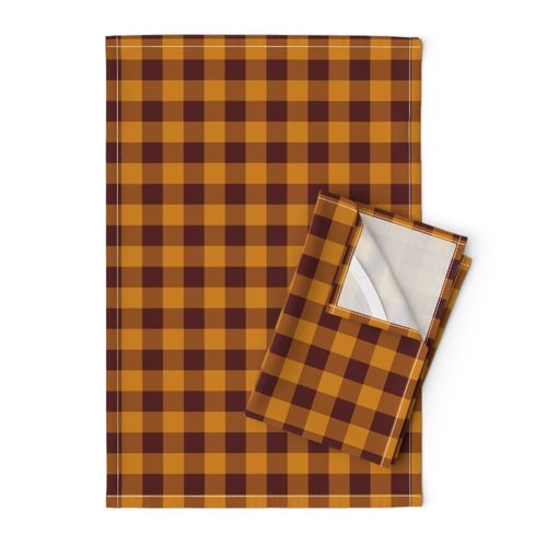 1" Buffalo Plaid- black and gold - ironwood-ch-ch-ch