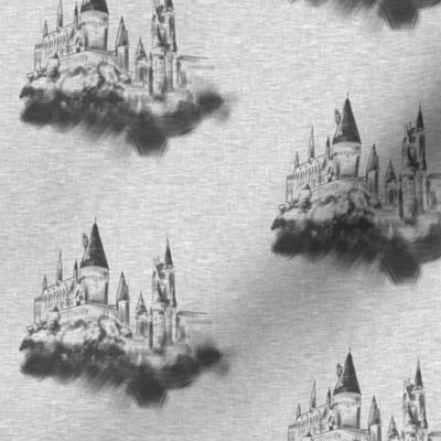 4” Wizard Castle in Textured Grey