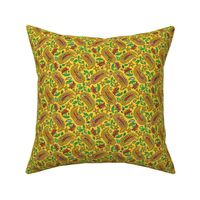 Rainbow Paisley on Golden Yellow