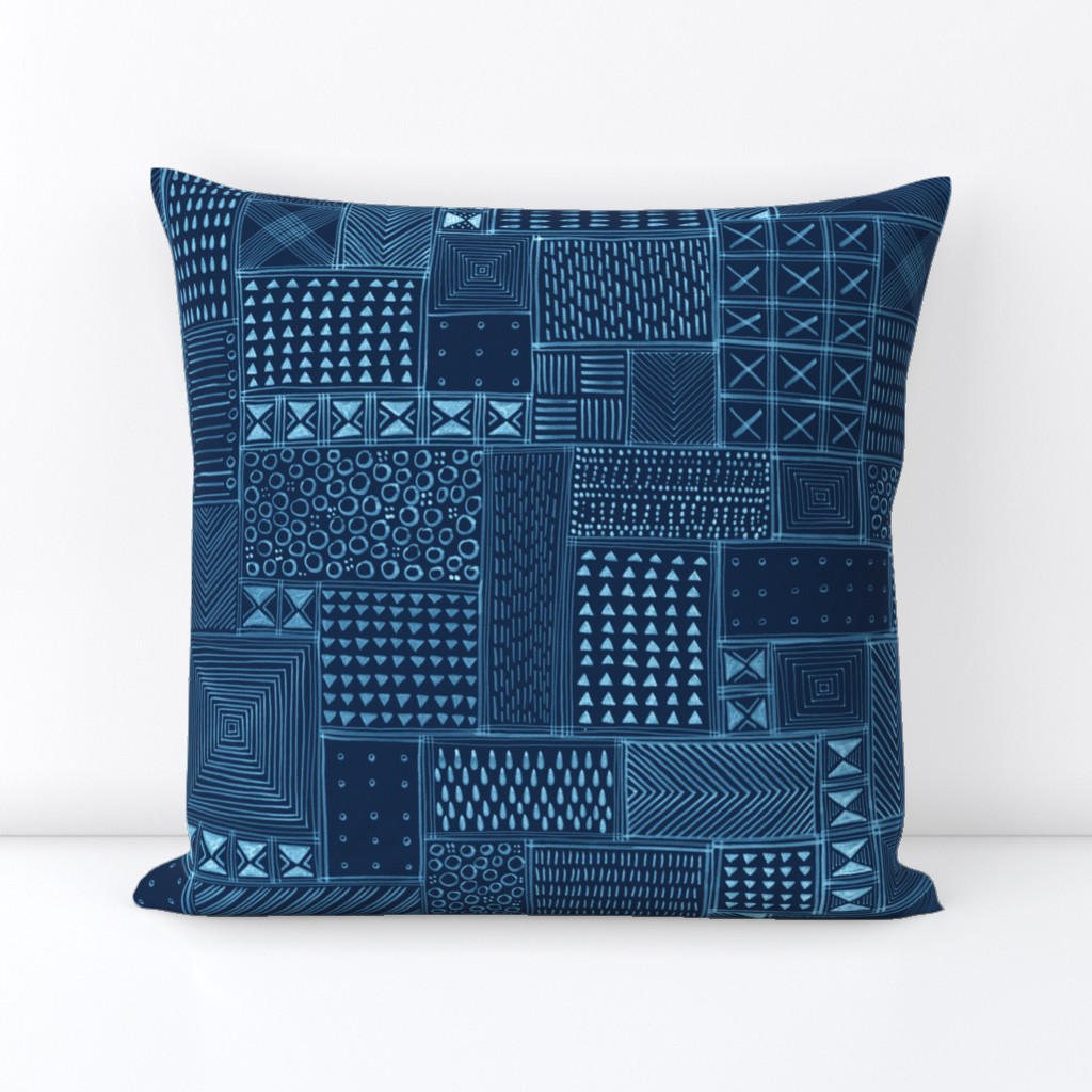 African Indigo Tribal Mud Cloth