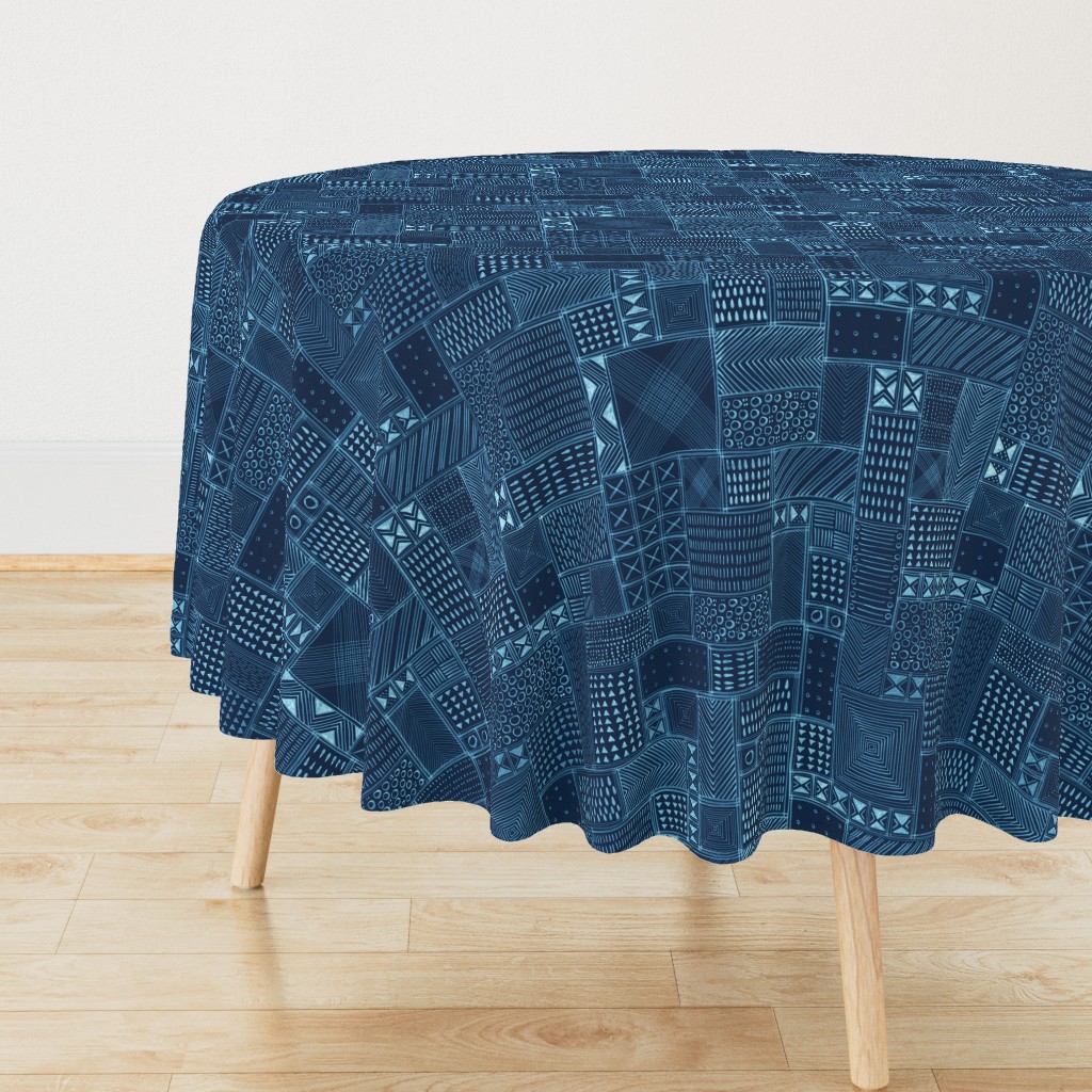 African Indigo Tribal Mud Cloth