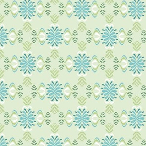 ikat tapestry flourish - green and aqua