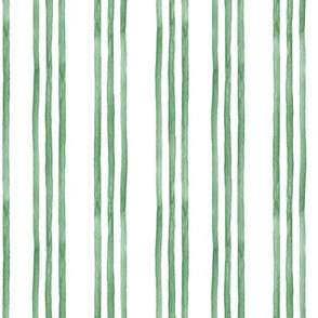 Green and White Watercolor Stripes