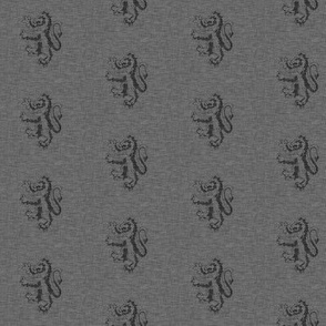 1” Gryphons Dark Grey Linen Texture- Lions