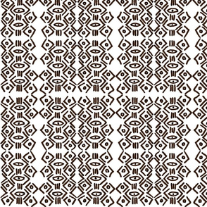 African Art Inspired Mud Cloth White-2