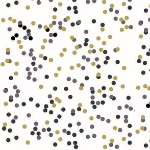 Confetti dots - purple violet mustard yellow graphite