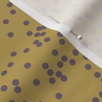 confetti dots - purple on mustard yellow