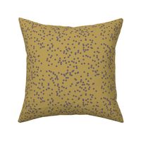 confetti dots - purple on mustard yellow