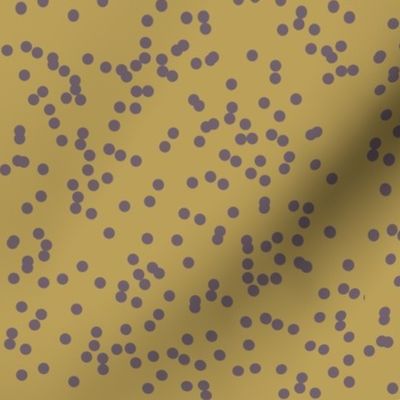 confetti dots - purple on mustard yellow