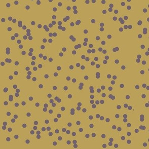 confetti dots - purple on mustard yellow