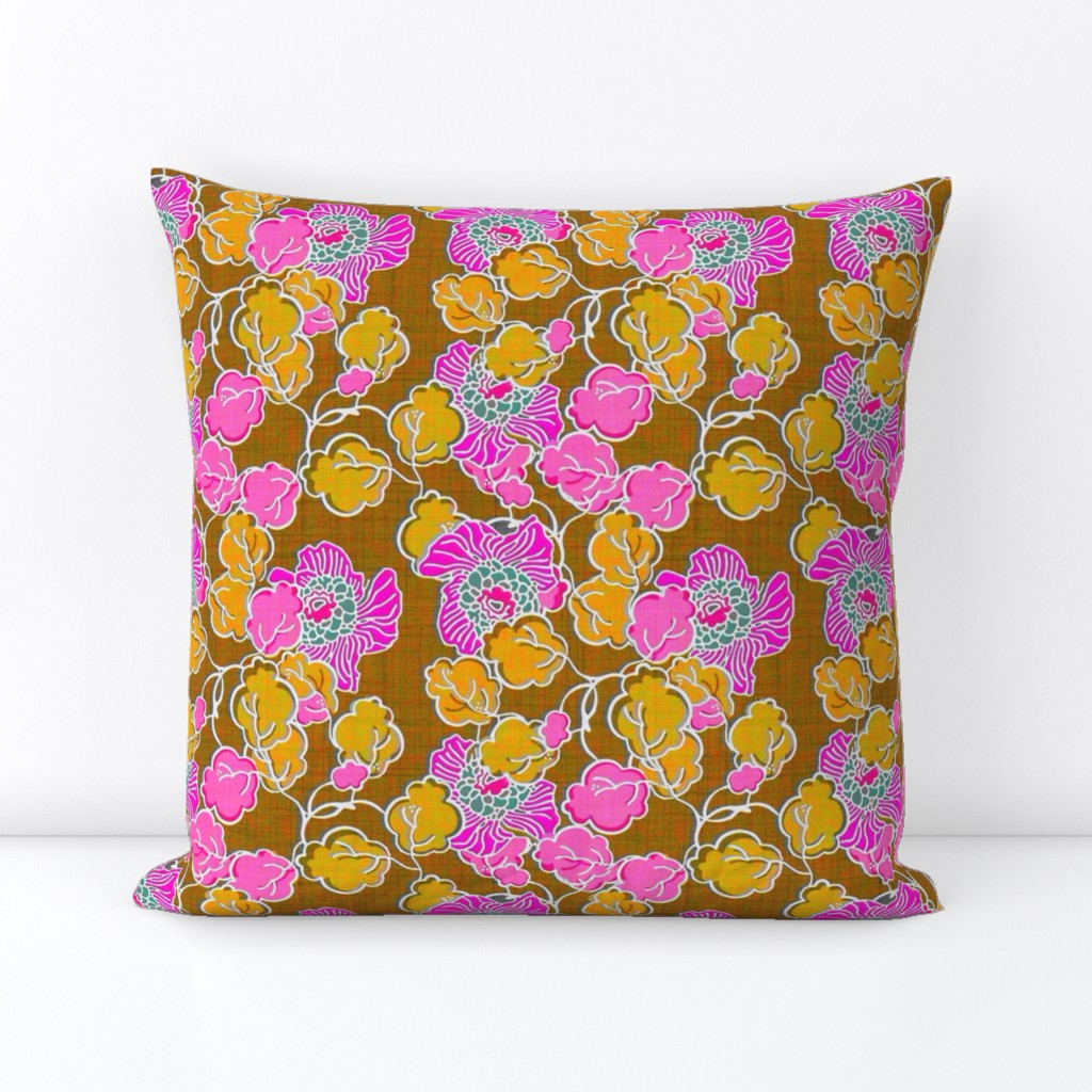 Hot pink and yellow floral