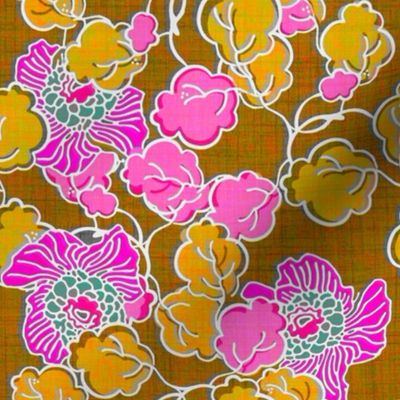 Hot pink and yellow floral