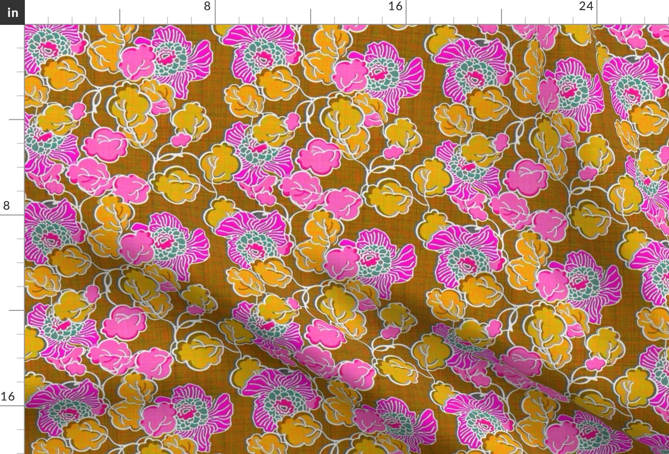 Hot pink and yellow floral