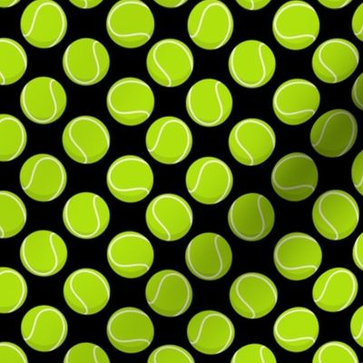 (small scale) tennis balls on black