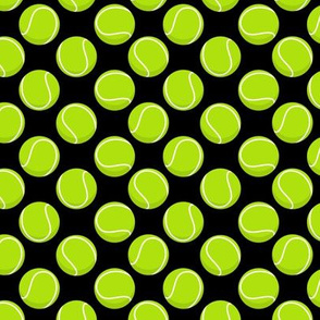 (small scale) tennis balls on black