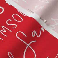 Girls Personalized Name // Red and White Doodles - Samson