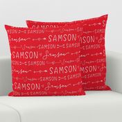 Girls Personalized Name // Red and White Doodles - Samson