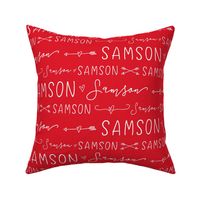 Girls Personalized Name // Red and White Doodles - Samson