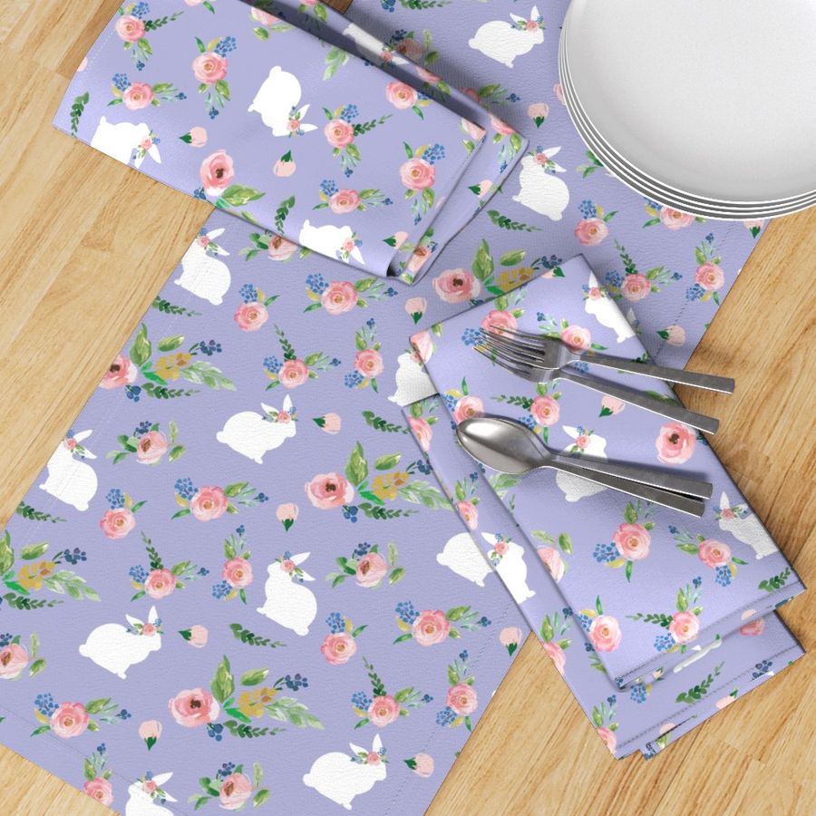 Purple Easter Bunnies  Spring Floral