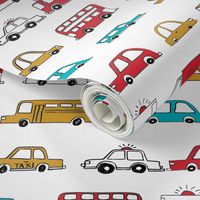 cars // baby boy fabric nursery buses car cute kids white 