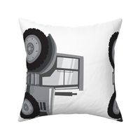 monochrome cut and sew tractor pillows