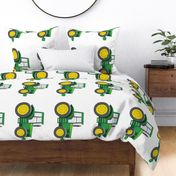 cut and sew tractor pillows - green