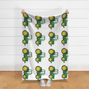 cut and sew tractor pillows - green