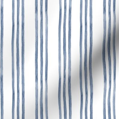 Blue and White Watercolor Stripes