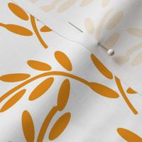 Orange Leaves, Modern Botanicals, Leaf Print, Gentle Flowing Shapes