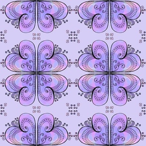 Purple Hearts - Mirrored Design