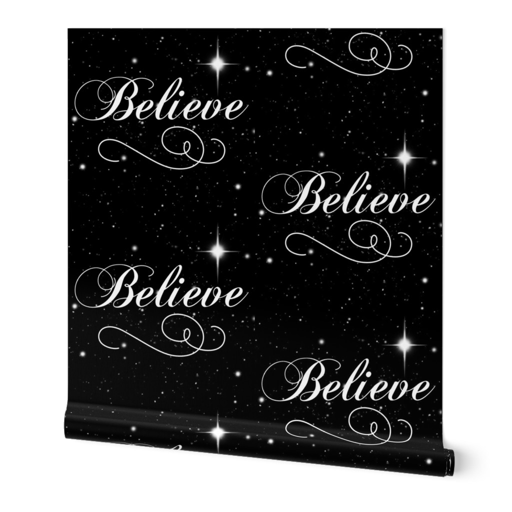 Believe Script - Black Background