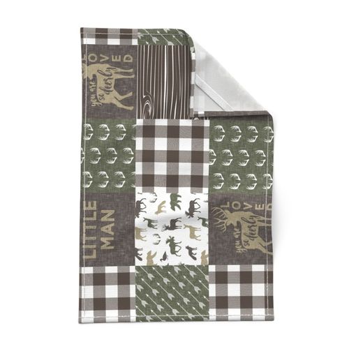 Little Man/Wild & Free - Woodland patchwork - C2  Brown Plaid (90)